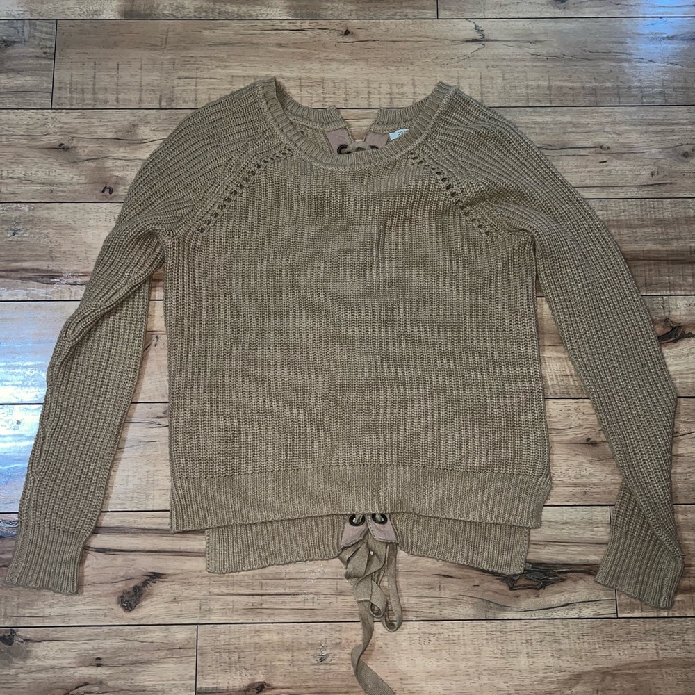 tan sweater